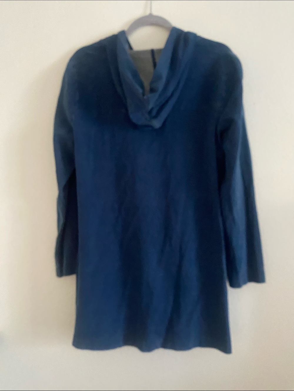 PUREJILL Navy Zip-Front Hooded Coat. Size L - Picture 6 of 9